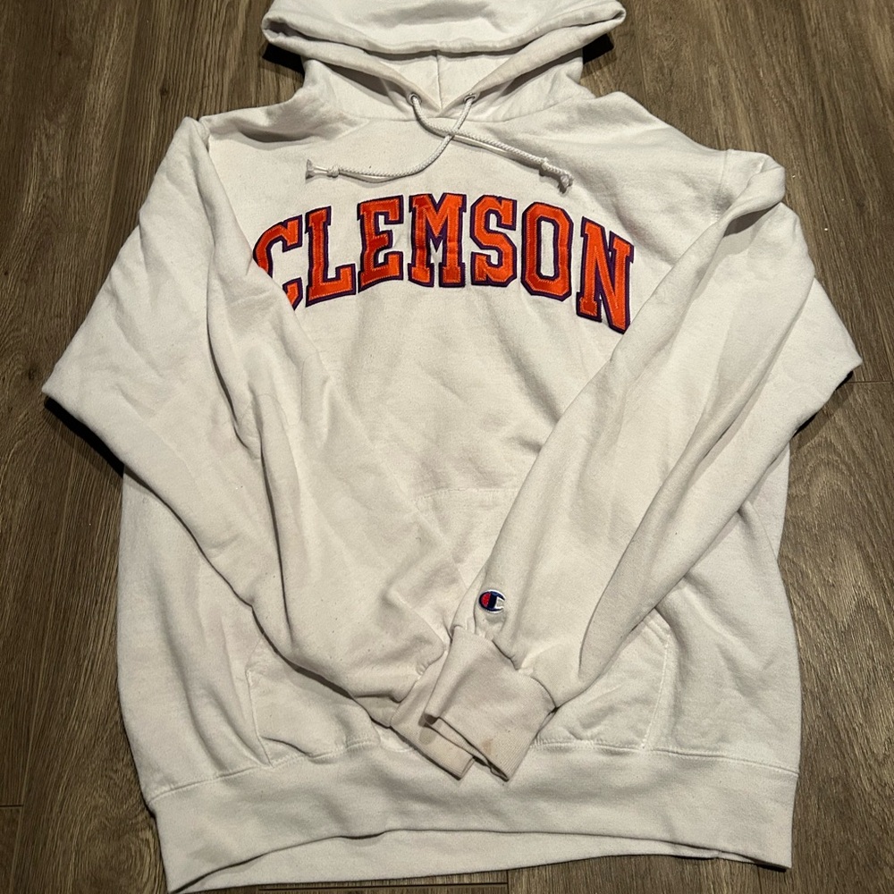 Clemson college hoodie white size m